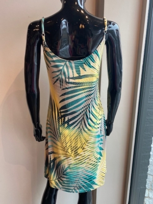 DRESS ST. 8944 GREEN TROPICAL PRINT