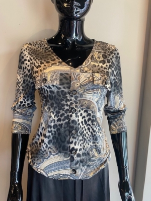 SHIRT ST. 8564 GREY PAISLEY ANIMAL
