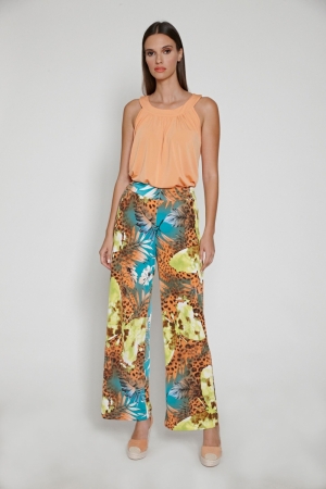 TROUSERS ST. 103 LIME PAPAYA PRINT