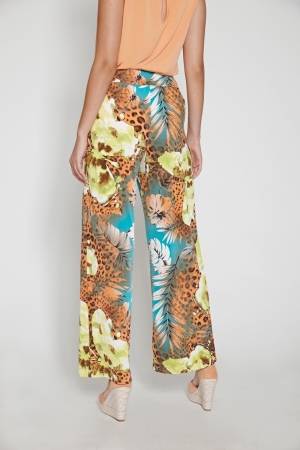 TROUSERS ST. 103 LIME PAPAYA PRINT