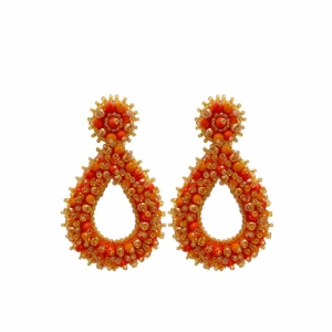 Drops Beads Earrings Orange oranje