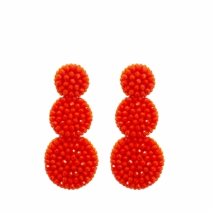 Triple Beads Bright Orange oranje