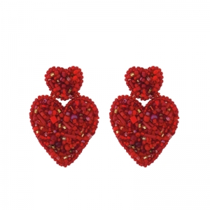 Hearts Earrings - Red rood